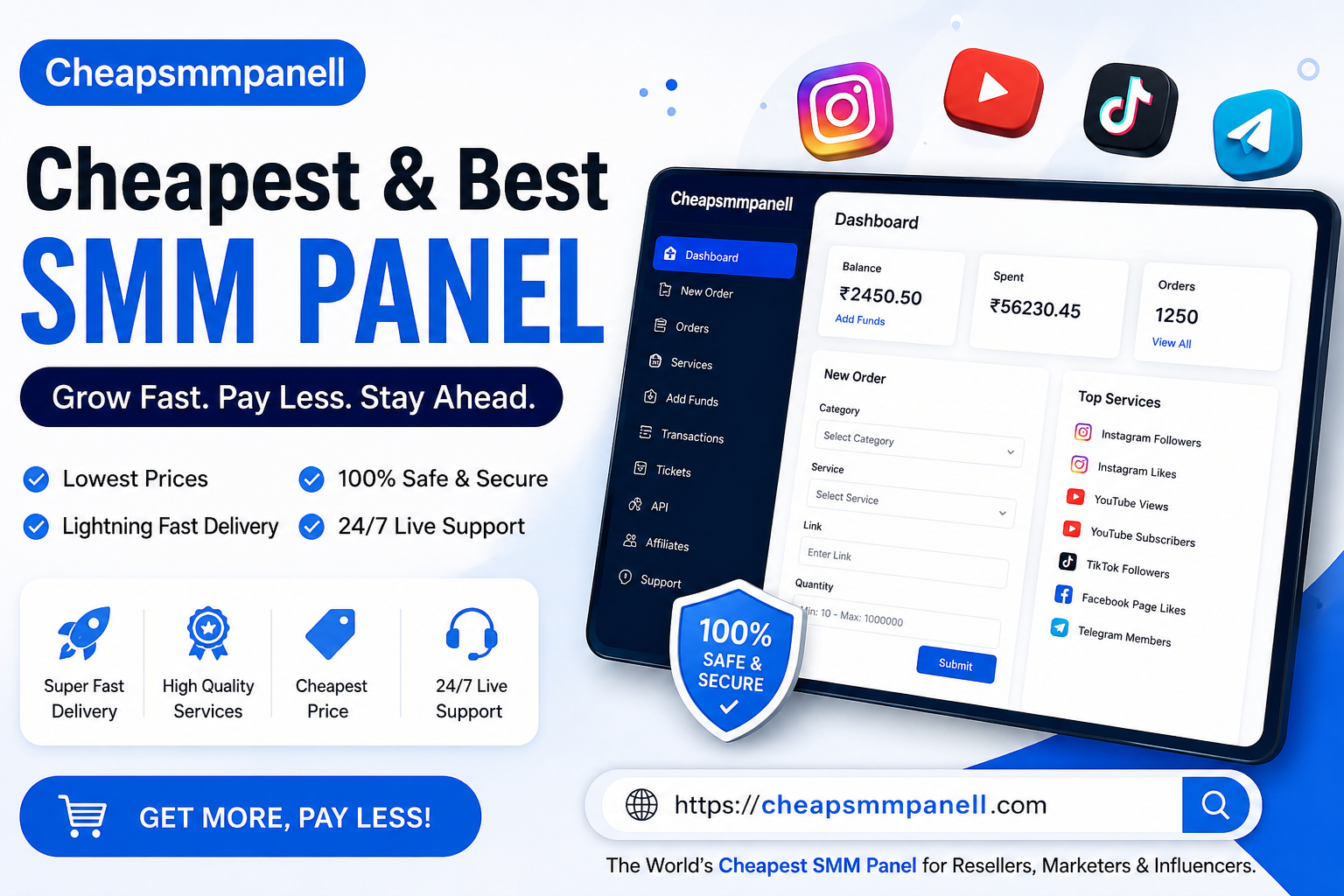 Cheap SMM Panel – World's Best & Cheapest SMM Panel for Instagram, YouTube, TikTok & Facebook | CheapSMMPanell