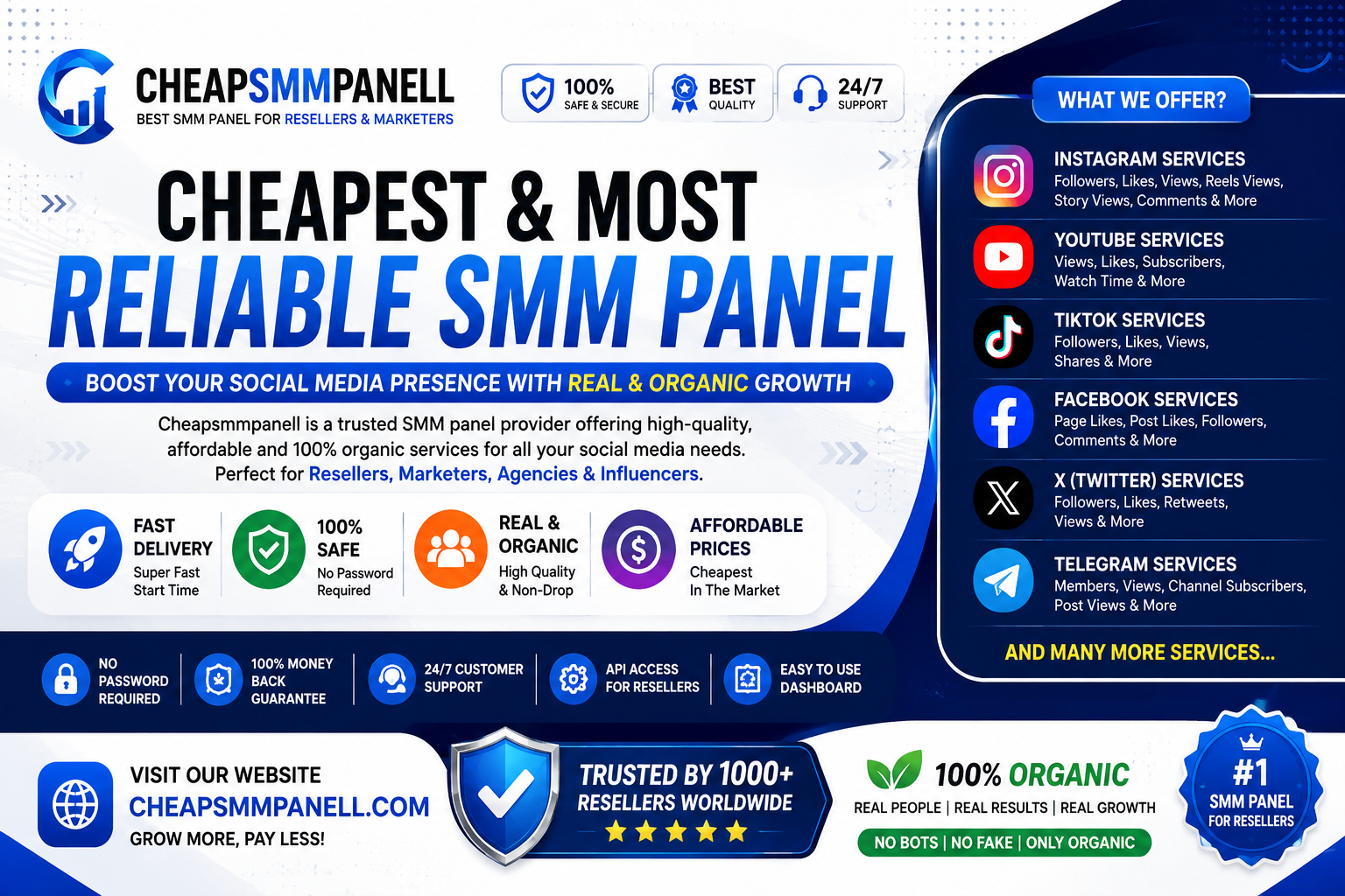 Cheapest SMM Panel – Best SMM Panel for Instagram, YouTube, TikTok, Facebook & Telegram